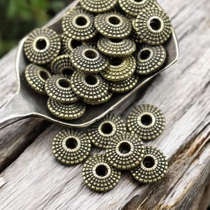 Metal Beads - Bronze Spacers - Bronze Beads - Bronze Spacer Beads - Antique Bronze - Metal Spacer Beads - 8x2mm - 70pcs - (B181)