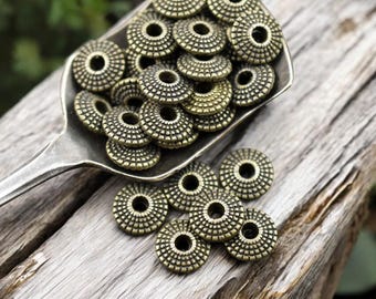 Metal Beads - Bronze Spacers - Bronze Beads - Bronze Spacer Beads - Antique Bronze - Metal Spacer Beads - 8x2mm - 70pcs - (B181)