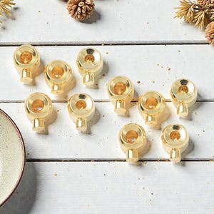 Crimp Beads - Gold Crimps - Stopper Beads - Gold Jewelry Findings - 18k Gold - 4x3mm- 50pcs - (704)