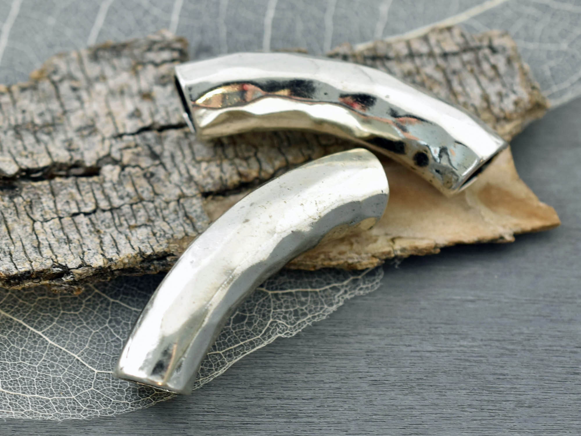 Curved Tube Bead Bracelet Bar Metal Tube Bead Curved Etsy