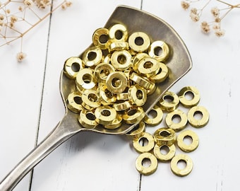 Metal Spacers - Gold Spacer Beads - Gold Beads - Metal Beads - Spacer Beads - 100pcs - 6x2mm - (A284)