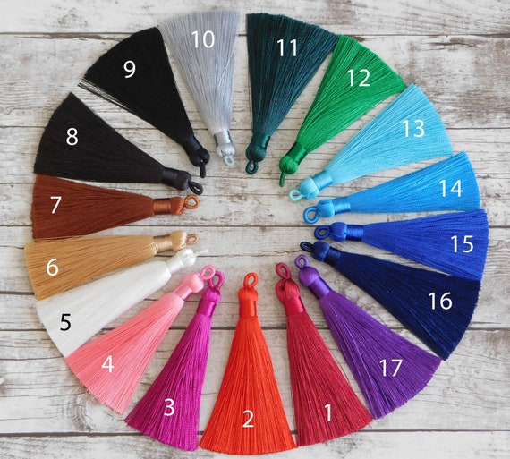 3" Silky Tassels - Mala Tassel - Necklace Tassel - Long Tassels - Jewelry Tassels - 3 Inches - Approx 85mm