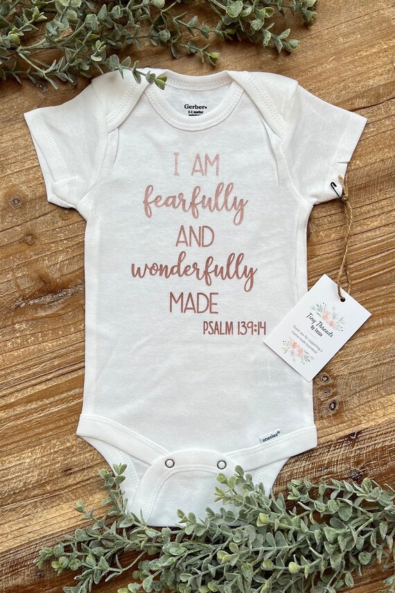 I'm Fearfully And Wonderfully Made Psalm Christian Baby Sleepsuit I'm Fearfully And Wonderfully Made Psalm Christian Baby Sleepsuit