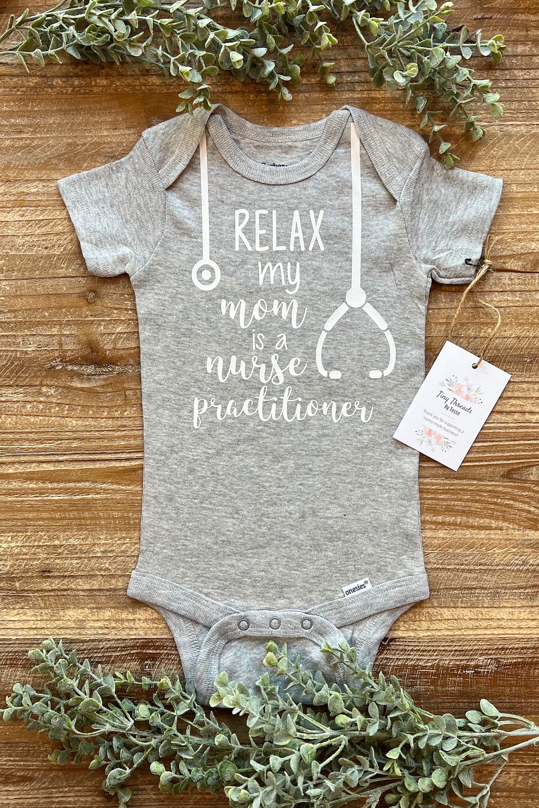 Relax My Mom is a Nurse Practitioner Onesie® Gerber Onesie® Baby Boy  Onesie® Baby Girl Onesie® Baby Tee Custom Baby Onesie®
