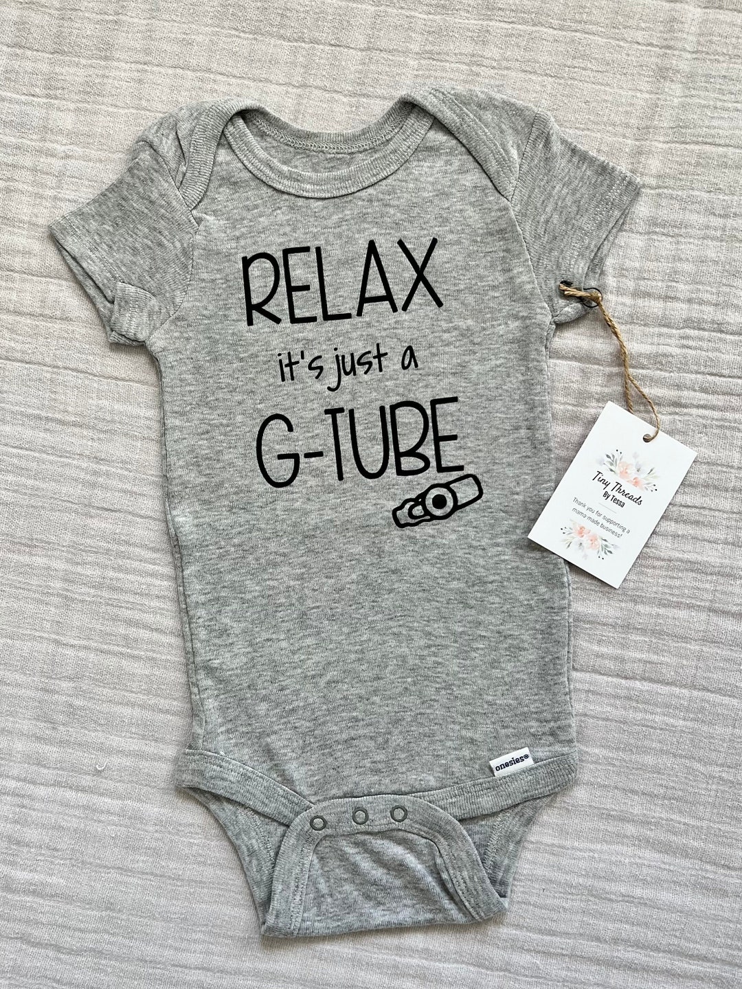 Relax Its Just a Gtube Onesie® Tubie Baby Onesie® Baby Boy Onesie