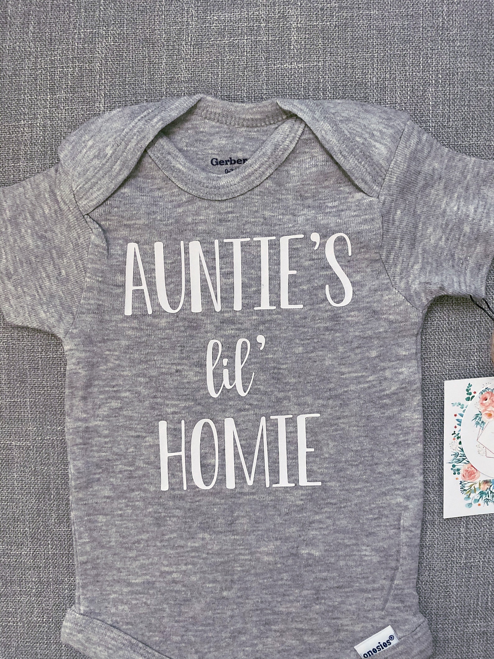 Aunties Lil Homie Onesie® Aunt Onesie® Baby Onesie® Etsy
