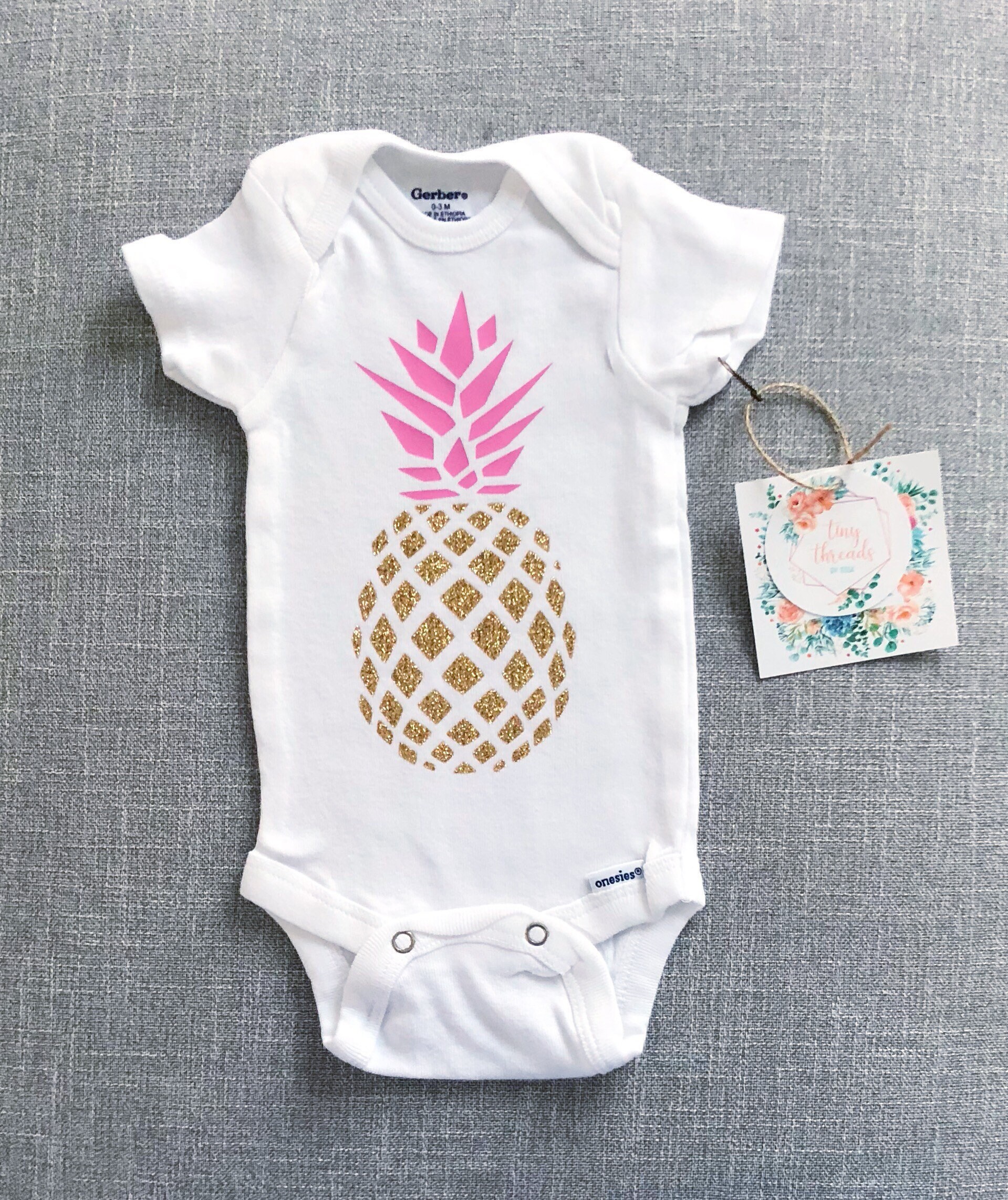 Pineapple onesie baby girl Clearance