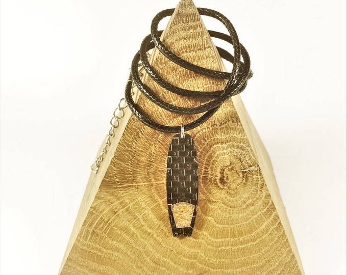 Carbon Fiber Necklace Jewels Surf Kitesurf Windsurf Pendentif for Men Women Kid's Unisex Collier