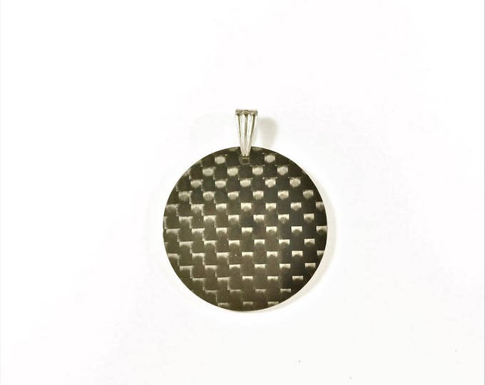 Carbon Fiber Jewels Big Pendentif Collier Necklace Big Large Circle for Men Women Girls Boys