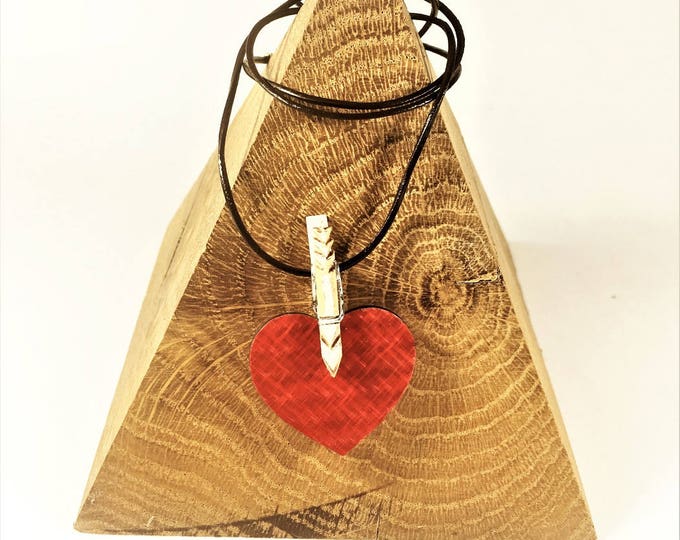 Red Love Heart Carbon Fiber Jewels Pendentif for Women Girl Kid's Poker Game Fetish Symbol Coeur