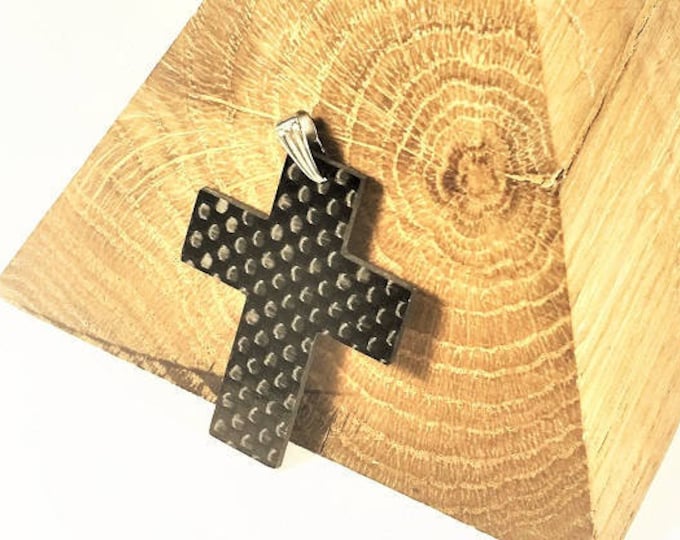 Carbon Fiber Jewels Cross Pendentif Collier Necklace Big Large Cross for Men Women Girls Boys