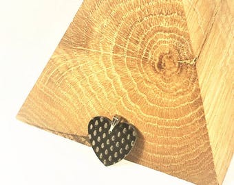 Fibra di carbonio gioielli Pendentif Collier collana cuore grande per uomini donne ragazze ragazzi