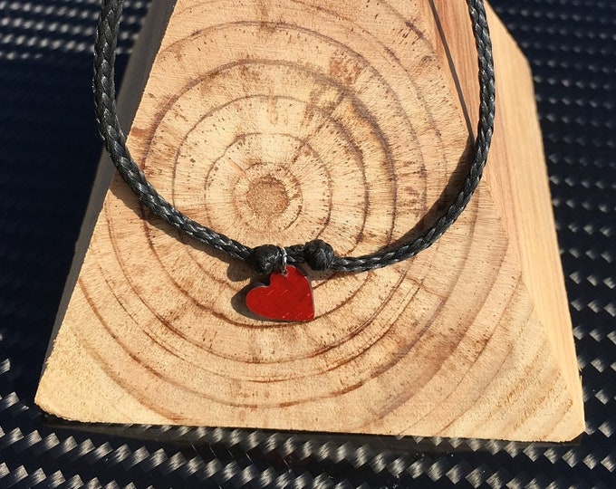 Carbon Fiber Heart with Kevlar Bracelet