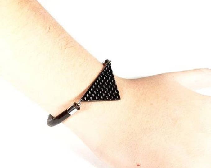 Bracelet Jewels on Real Carbon Fiber and Natural Leather Unisex for Men Women Kids