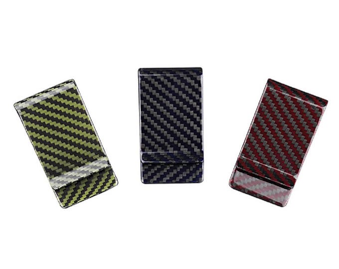 Flat Carbon Fiber Bills Cash Holder Card Money Clip Red And Blue Color Nice NEW Style Men and Women Gift