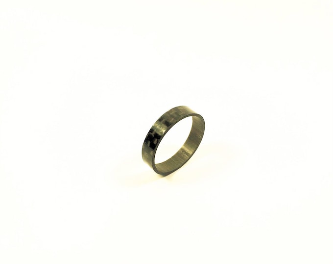 NEW Bykers Style Great Flat Ring for Men and Women on Real Carbon Fiber Jewel Plain Wave and Glossy Finish Sizes Jewels