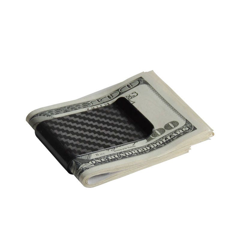 Carbon Fiber Bills Cash Holder Card Money Clip Black Color Nice NEW