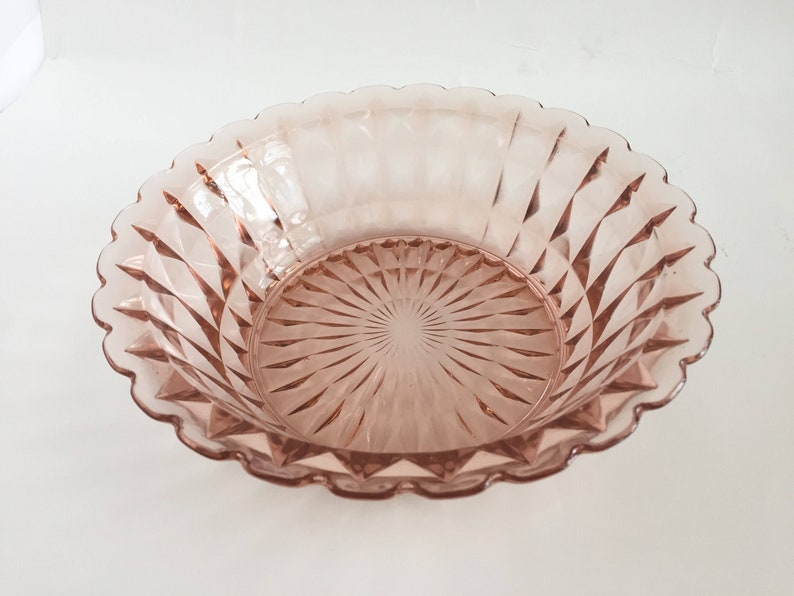 Pink Depression Glass Bowl with Tab Handle Anchor Hocking Fortune