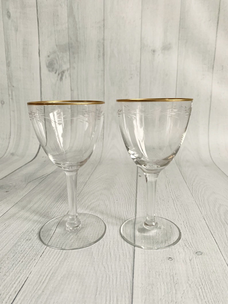 stemware with gold trim
