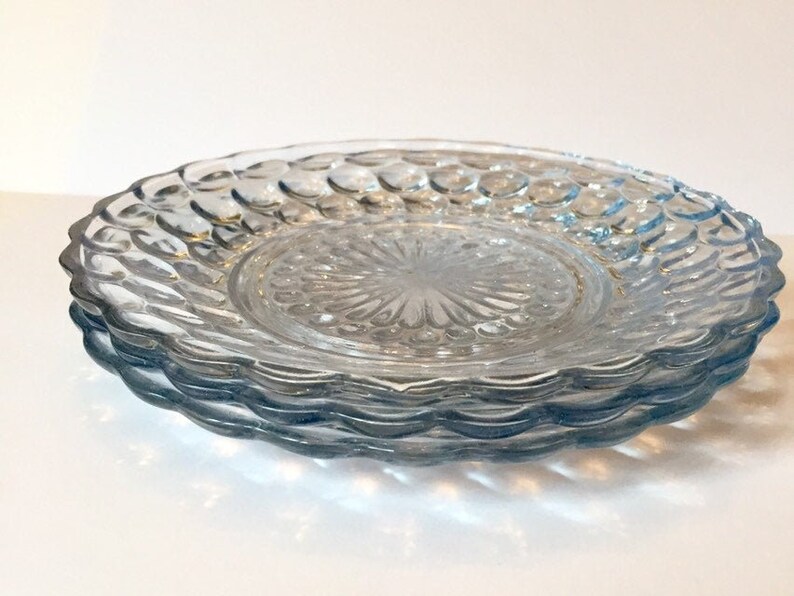 Blue Depression Glass Bread Plate Bubble Glass Plate | Etsy