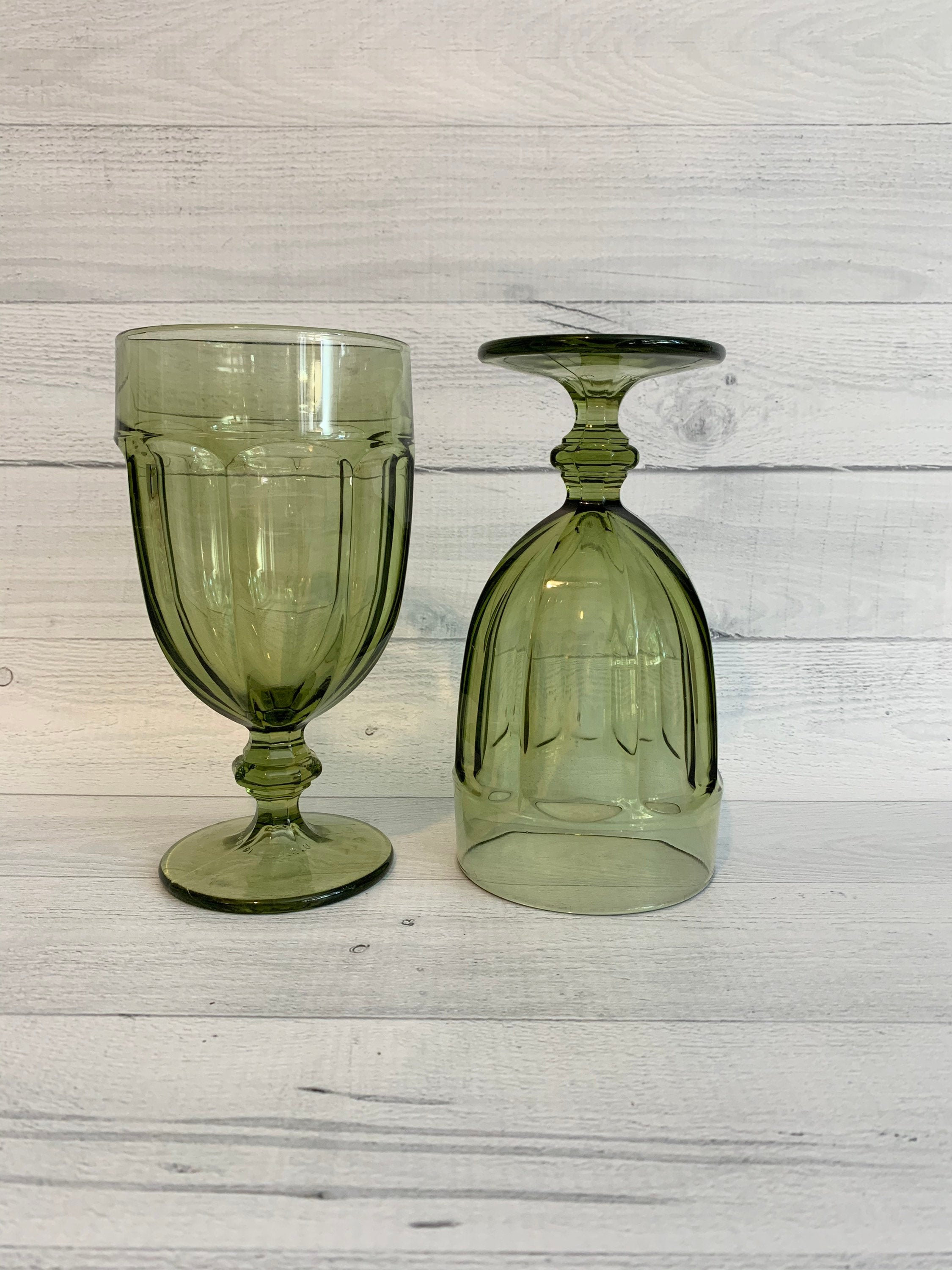 green goblet plastic cups