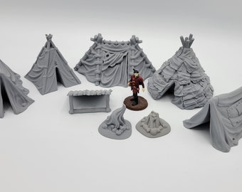 Wilderness Adventurer's Camp - 28mm Tabletop Miniatures