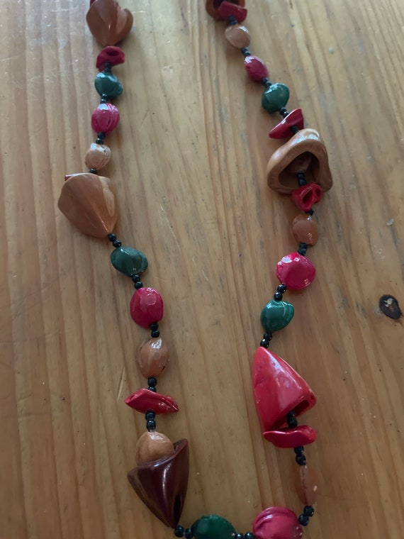 Beaded Shell Necklace (Walnut?) - image 1