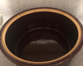 Vintage Brown Crock Bowl