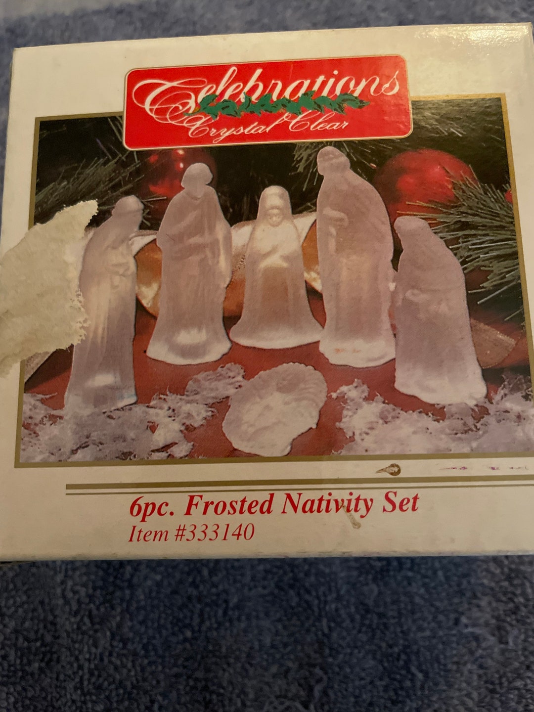 6 Pc Frosted Glass Nativity Set Etsy