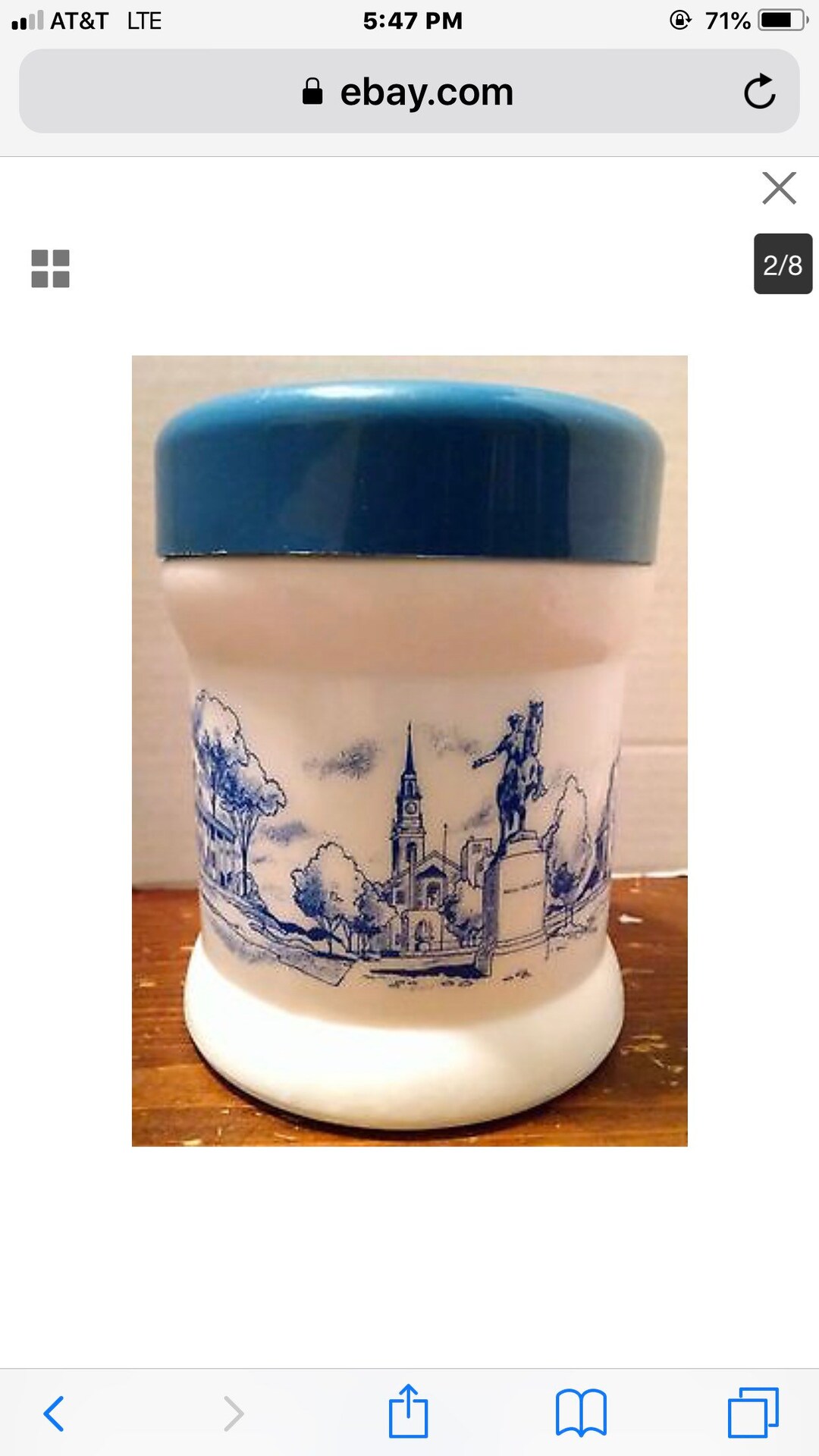 Paul Revere Milk Glass Canister Etsy