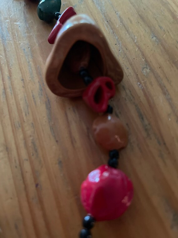 Beaded Shell Necklace (Walnut?) - image 3