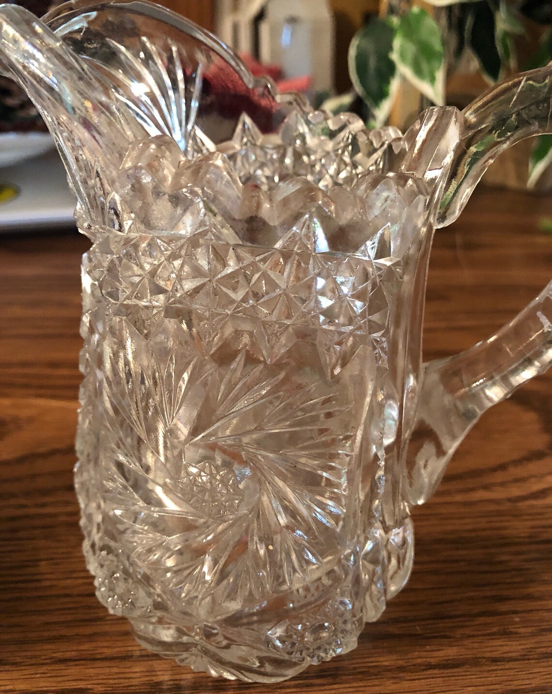 3 Cut Glass Creamers Etsy