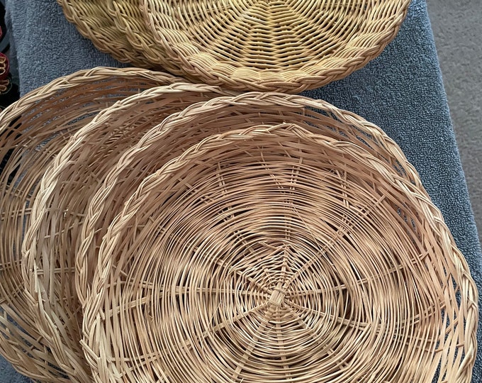 10 Vintage Wicker Paper Plate Holders Etsy