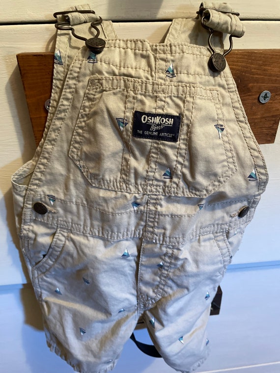 Oshkosh Overalls khaki with sailboats Gem