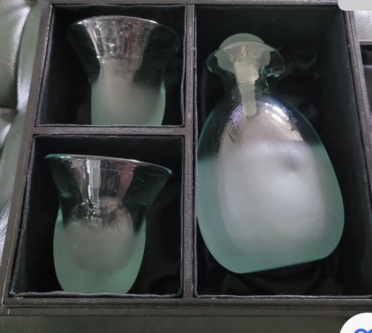 Handmade Sea Glass Saki Set by Seiki Torige Japanese Artist - Etsy