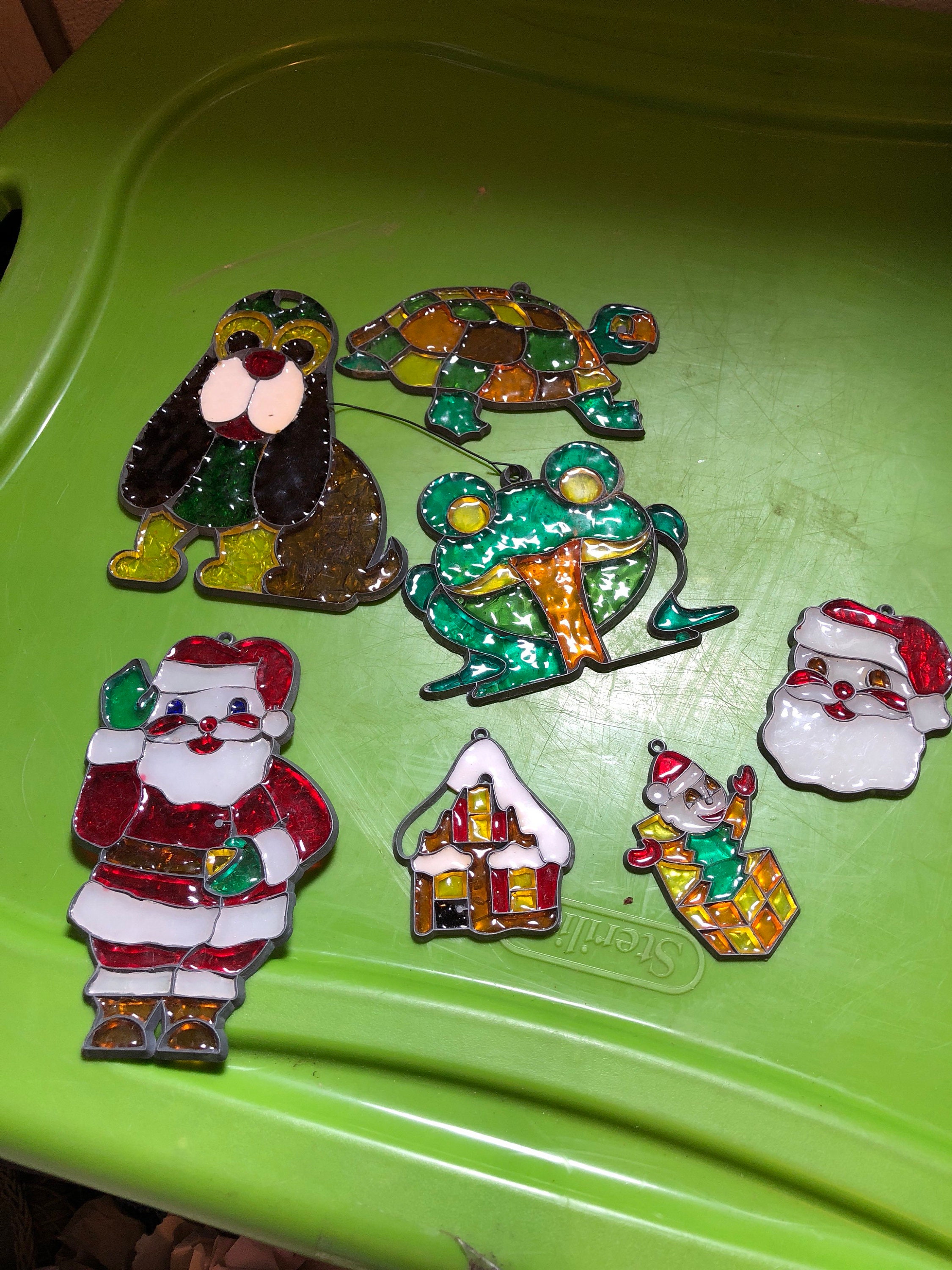 7 stained glass Christmas ornaments Etsy