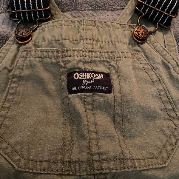 Oshkosh Olive Green short Overalls 2T