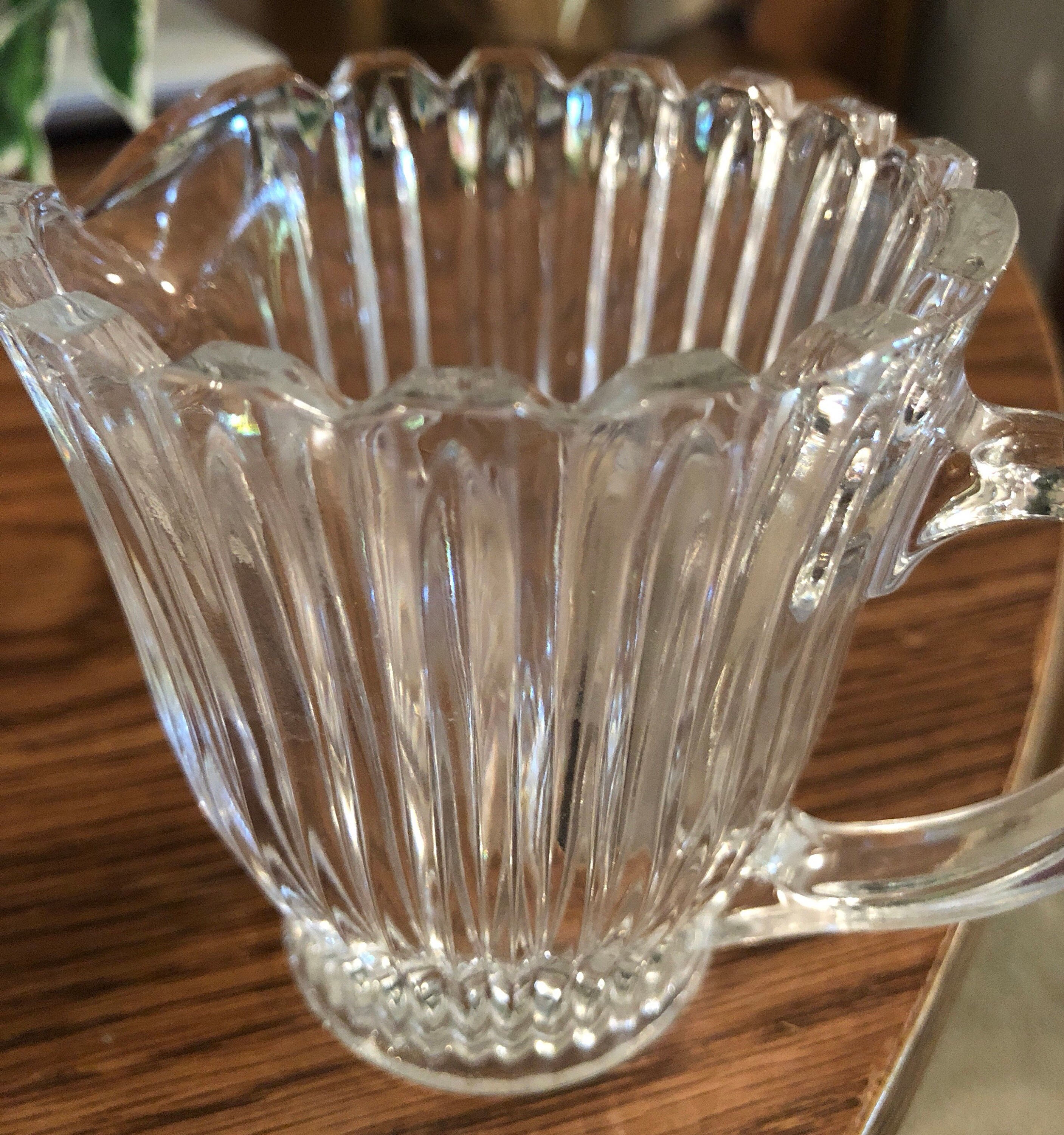 3 Cut Glass Creamers Etsy