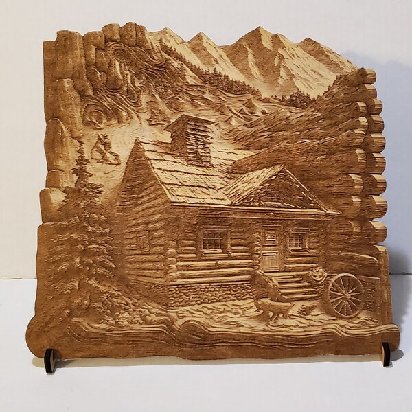 Log Cabin Display Wooden Custom Homemade Decor! Rustic Design