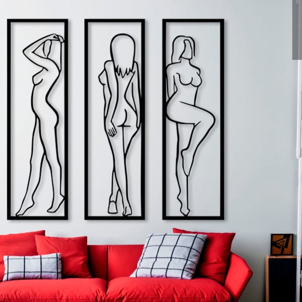 3 Panel Nude Women's Figures - Multi File Types For Laser Engraving/Cutting Cricut, Xtool, Lightburn