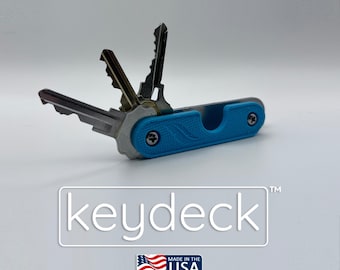 KeyDeck Minimalist Key Organizer Keychain for Men, Compact EDC Key Holder, Unique 3D Printed Pocket Tool, Practical Gift for Husband