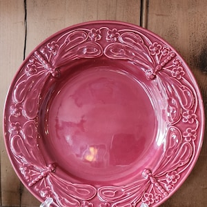 Bordallo Pinheiro Red Dragonfly Dinner Plate