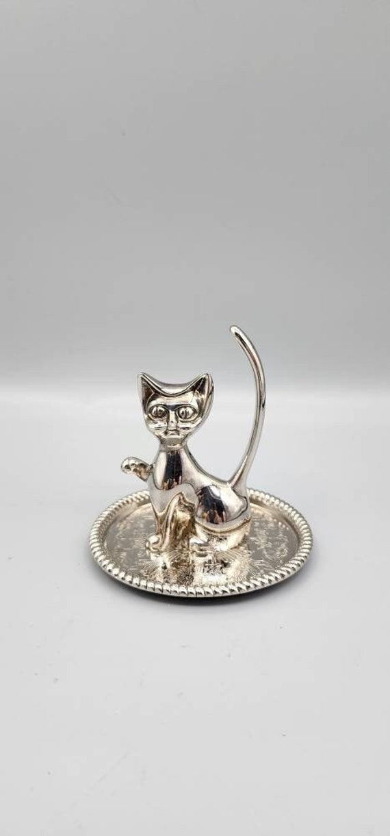 MCM Silver Kitty Cat Ring Holder