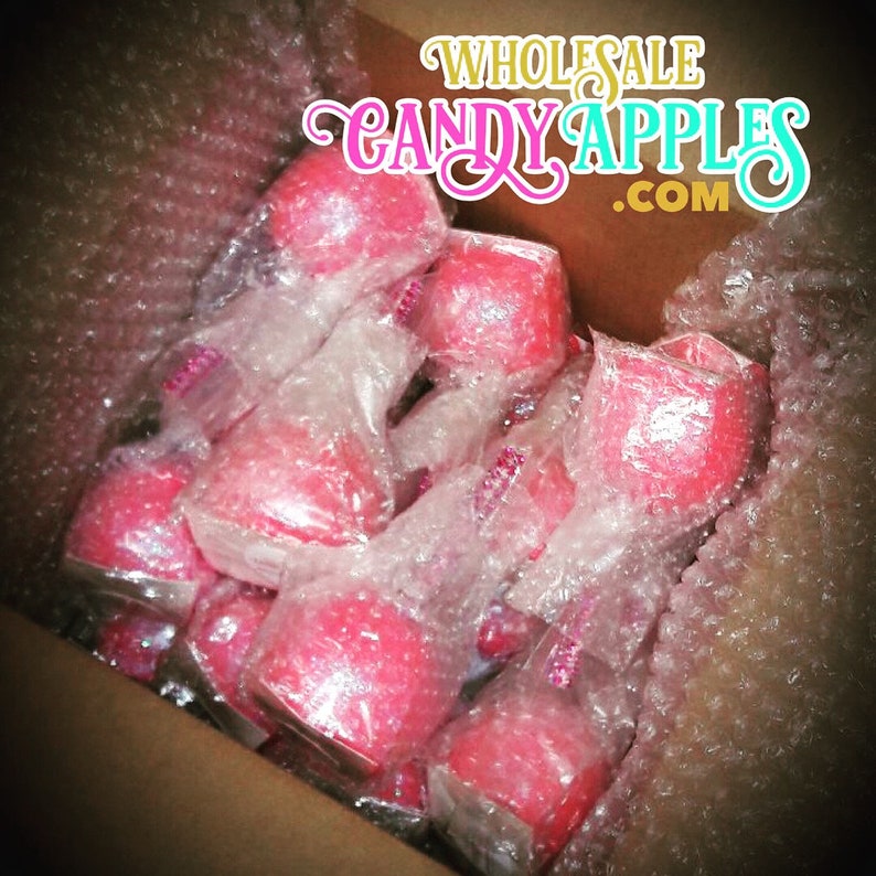 1 dozen Hot Pink Sprinkle Mini Hard Candy Apples