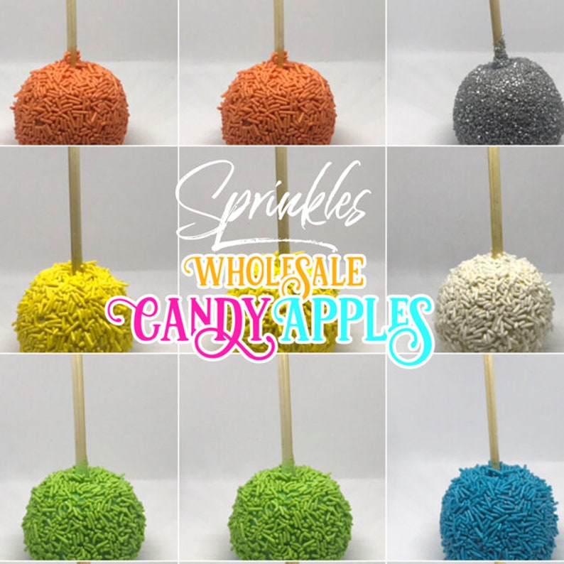 1 dozen Hot Pink Sprinkle Mini Hard Candy Apples