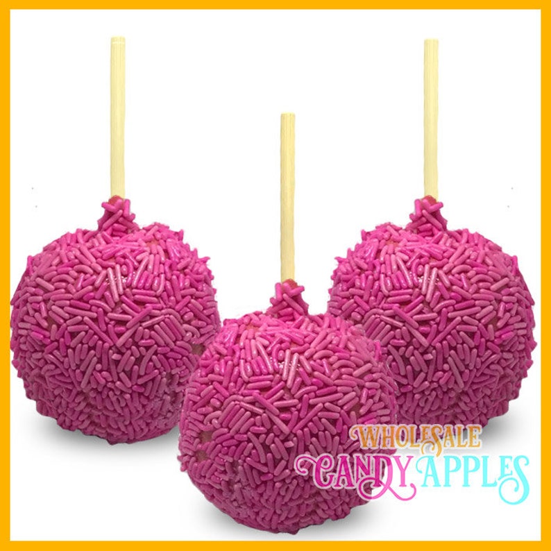 1 dozen Hot Pink Sprinkle Mini Hard Candy Apples