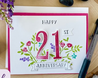 20th Anniversary Card, Personalized Anniversary Card, Anniversary Card for Daughter, Anniversary Gift for Sibling, Stampin' UP Cards