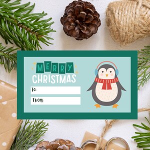 Penguin Christmas Tag Set Printable Christmas Tags Christmas - Etsy