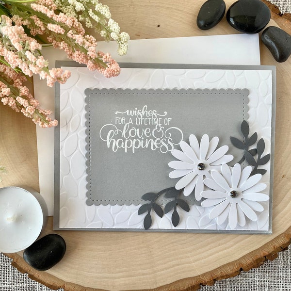 Handmade Floral Wedding Card, Daisy Engagement Card, Bridal Shower Card, Wedding Cards with Daisies, Gifts for the Bride, Stampin' UP Cards