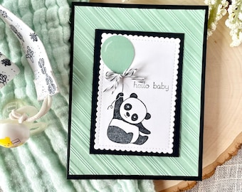 Gender Neutral Baby Shower Card, Panda Baby Shower Card, Unisex Baby Shower Gift, New Parent Gift, Baby Panda Gifts, Stampin' UP Cards